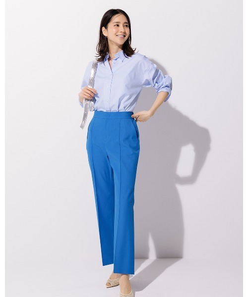 DoCLASSE（ ドゥクラッセ）の「リネン混オックス・ワイドストレート／75cm（その他パンツ・レディース・ホワイト/ブラック/ブルー/ライトブルー・7/11/13/9）」の4枚目の写真