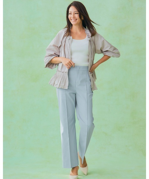 DoCLASSE（ ドゥクラッセ）の「リネン混オックス・ワイドストレート／75cm（その他パンツ・レディース・ホワイト/ブラック/ブルー/ライトブルー・7/11/13/9）」の3枚目の写真