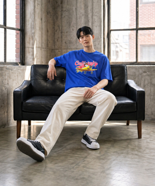 CRISCELO(クリスチェロ)の「(共用) カリフォルニアTシャツ - (コバルトブルー20番手オーバーサイズ)(Tシャツ/カットソー・レディース・その他・MEDIUM/LARGE)」の2枚目の写真