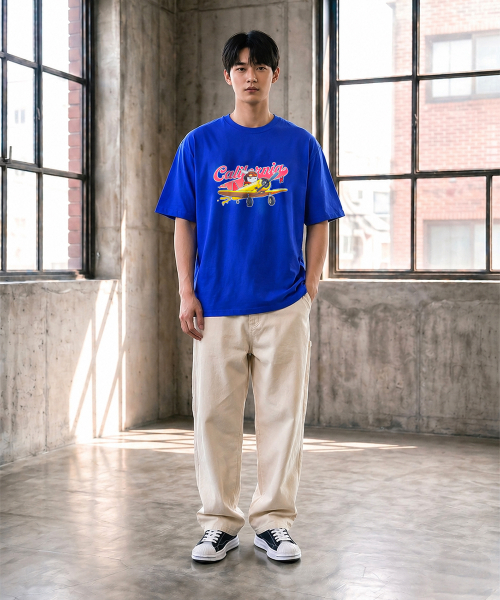 CRISCELO(クリスチェロ)の「(共用) カリフォルニアTシャツ - (コバルトブルー20番手オーバーサイズ)(Tシャツ/カットソー・レディース・その他・MEDIUM/LARGE)」の3枚目の写真