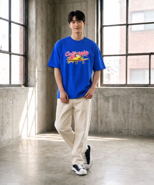 CRISCELO(クリスチェロ)の「(共用) カリフォルニアTシャツ - (コバルトブルー20番手オーバーサイズ)(Tシャツ/カットソー・レディース・その他・MEDIUM/LARGE)」の4枚目の写真