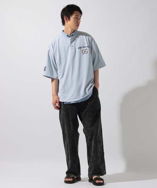 niko and...(ニコアンド)の「ベースボールヘンリーTシャツ(Tシャツ/カットソー・メンズ・チャコールグレー/オフホワイト/ライトブルー・LARGE/MEDIUM)」の8枚目の写真