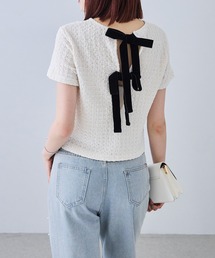 ベロアリボンポップコーン半袖Tシャツ