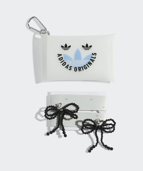 adidas(アディダス)の「adidas/アディダス ORIBBON ACCESSORY リボン アクセサリー シューレース シューチャーム シューアクセサリー シューズチャーム パール ビーズ ブランドロゴ ドット クリアケース付き 秋 秋服 2026年秋冬(シューズアクセサリー・レディース・ブラック/グレー/ピンク・FREE)」の1枚目の写真