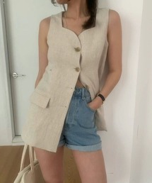 スクエアネックシェイプジレ