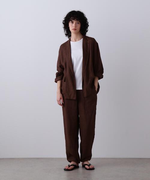 YLEVE(イレーヴ)の「YLEVE / LINEN POPLIN PANTS(その他パンツ・レディース・ブラウン/ブラック/ブラウン系その他2/ベージュ・2/1)」の3枚目の写真
