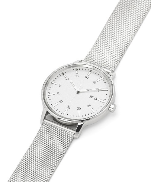 sazare(サザレ)の「「sazare/さざれ」 SK01 / SS 腕時計 1970 / SS SILVER MIRROR FINISH / SILVER INDEX DIAL / SILVER MESH(アナログ腕時計・メンズ・シルバー・38mm)」の7枚目の写真