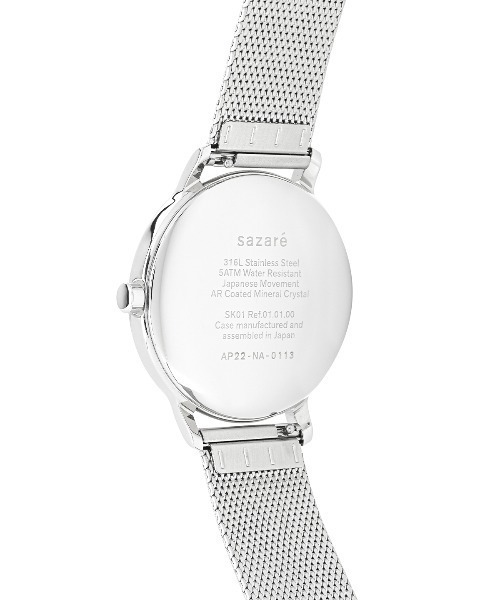 sazare(サザレ)の「「sazare/さざれ」 SK01 / SS 腕時計 1970 / SS SILVER MIRROR FINISH / SILVER INDEX DIAL / SILVER MESH(アナログ腕時計・メンズ・シルバー・38mm)」の8枚目の写真