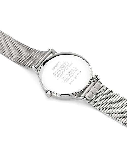 sazare(サザレ)の「「sazare/さざれ」 SK01 / SS 腕時計 1970 / SS SILVER MIRROR FINISH / SILVER INDEX DIAL / SILVER MESH(アナログ腕時計・メンズ・シルバー・38mm)」の9枚目の写真