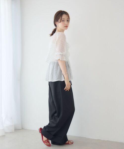 RETRO GIRL(レトロガール)の「ハイウエストタックワイドパンツ(その他パンツ・レディース・ナチュラル/イエロー/ブラック・FREE)」の11枚目の写真