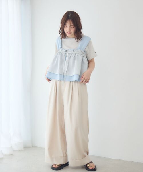 RETRO GIRL(レトロガール)の「ハイウエストタックワイドパンツ(その他パンツ・レディース・ナチュラル/イエロー/ブラック・FREE)」の15枚目の写真