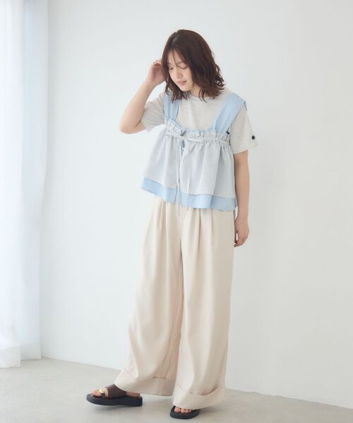 RETRO GIRL(レトロガール)の「ハイウエストタックワイドパンツ(その他パンツ・レディース・ナチュラル/イエロー/ブラック・FREE)」の16枚目の写真