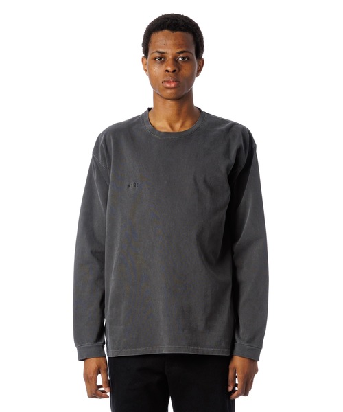 Sandinista(サンディニスタ)の「Error Pigment Dye L-S Tee / ミス刺繍ピグメント長袖Tシャツ(Tシャツ/カットソー・メンズ・ライトブルー/ブラウン/グレー/ブラック・LARGE/X-LARGE/MEDIUM)」の1枚目の写真