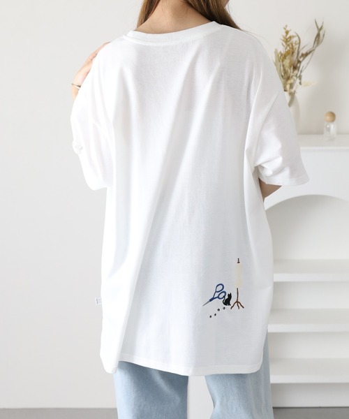 FUNALIVE(ファンアライブ)の「裁縫ネコししゅう多ポケットプルオーバー 半袖(Tシャツ/カットソー・レディース・ライトブルー/オフホワイト/オートミール・L/M)」の8枚目の写真