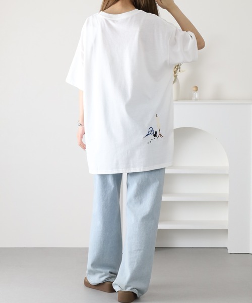 FUNALIVE(ファンアライブ)の「裁縫ネコししゅう多ポケットプルオーバー 半袖(Tシャツ/カットソー・レディース・ライトブルー/オフホワイト/オートミール・L/M)」の10枚目の写真