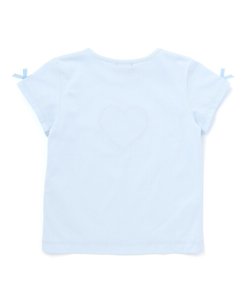 BeBe(ベベ)の「【お揃い】【神戸タータン×BeBe】チェックハートパッチ半袖Tシャツ(90~160cm)(Tシャツ/カットソー・キッズ・ブルー・130cm/150cm/140cm)」の8枚目の写真