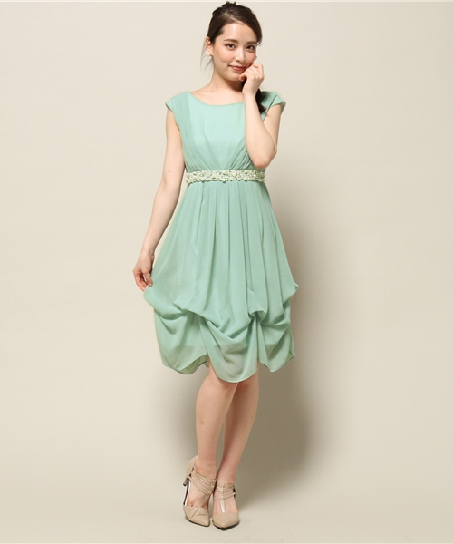 laboratory work（ラボラトリーワーク）の「着丈2WAYバルーンライクワンピース　【結婚式　ワンピース】（ドレス・レディース・レッド/ミント/ネイビー・MEDIUM）」の15枚目の写真