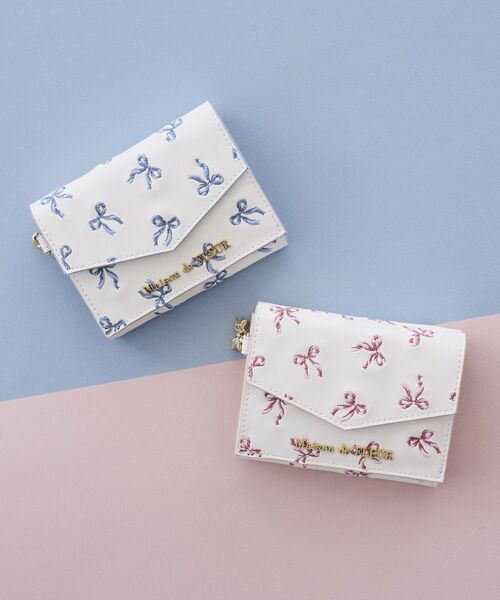リボン刺繍ミニウォレット（財布）｜Maison de FLEUR（メゾンド