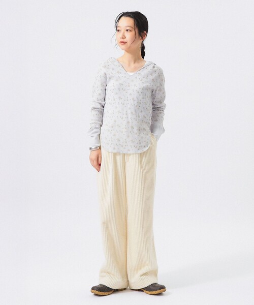 BEAMS BOY(ビームスボーイ)の「フラワー サーマル パーカー(Tシャツ/カットソー・レディース・オフホワイト/ライトグレー・ONE SIZE)」の14枚目の写真