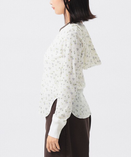 BEAMS BOY(ビームスボーイ)の「フラワー サーマル パーカー(Tシャツ/カットソー・レディース・オフホワイト/ライトグレー・ONE SIZE)」の19枚目の写真