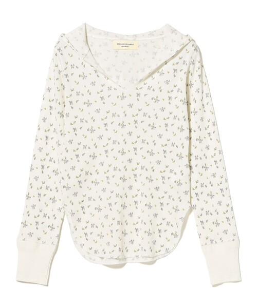 BEAMS BOY(ビームスボーイ)の「フラワー サーマル パーカー(Tシャツ/カットソー・レディース・オフホワイト/ライトグレー・ONE SIZE)」の21枚目の写真