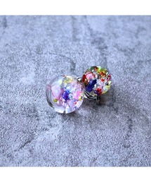 【Willija】金属ｱﾚﾙｷﾞｰ対応《π》一点物球体アートイヤリング(MA)
