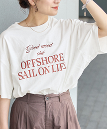 プリントタックスウェットTシャツ