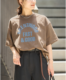 プリントタックスウェットTシャツ