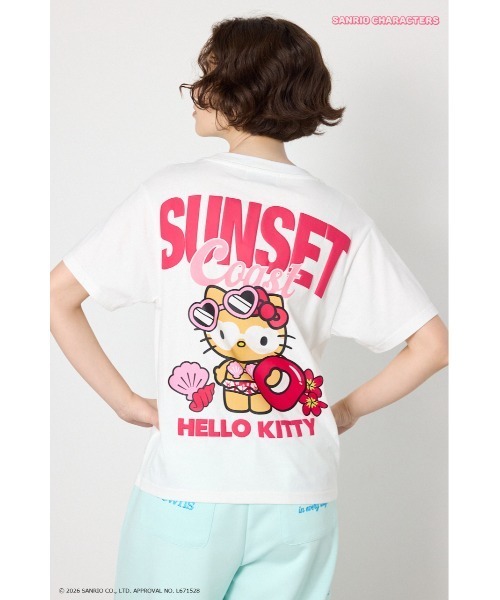 RODEO CROWNS WIDE BOWL(ロデオクラウンズワイドボウル)の「(サンリオキャラクターズ)SUNSET Tシャツ(Tシャツ/カットソー・レディース・ブラック/オフホワイト/グリーン系その他/ライトパープル・LARGE/MEDIUM)」の1枚目の写真