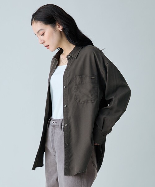 ANY(エニィ)の「フィブリルオーバーシャツ(シャツ/ブラウス・レディース・グレー系/ローズ系/ベージュ系・X-LARGE)」の6枚目の写真