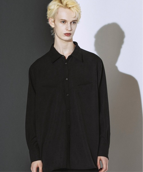 NO ID.（ノーアイディ）の「【NO ID.】Matte Skin Smooth Over Shirt / マット スキン スムース オーバー シャツ（シャツ/ブラウス・メンズ・ブラウン/グレー/ブラック・ONE SIZE）」の5枚目の写真