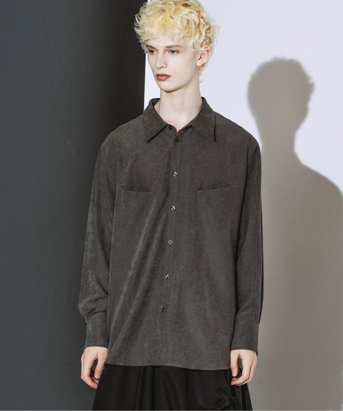 NO ID.（ノーアイディ）の「【NO ID.】Matte Skin Smooth Over Shirt / マット スキン スムース オーバー シャツ（シャツ/ブラウス・メンズ・ブラウン/グレー/ブラック・ONE SIZE）」の12枚目の写真