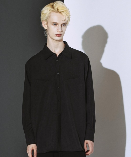 NO ID.（ノーアイディ）の「【NO ID.】Matte Skin Smooth Over Shirt / マット スキン スムース オーバー シャツ（シャツ/ブラウス・メンズ・ブラウン/グレー/ブラック・ONE SIZE）」の17枚目の写真