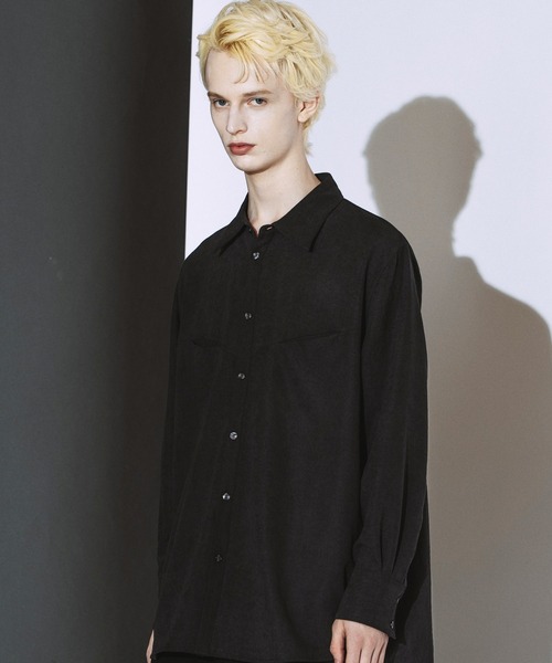 NO ID.（ノーアイディ）の「【NO ID.】Matte Skin Smooth Over Shirt / マット スキン スムース オーバー シャツ（シャツ/ブラウス・メンズ・ブラウン/グレー/ブラック・ONE SIZE）」の18枚目の写真