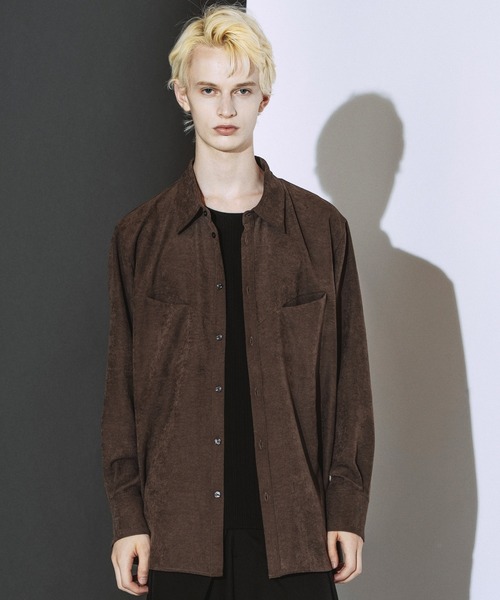NO ID.（ノーアイディ）の「【NO ID.】Matte Skin Smooth Over Shirt / マット スキン スムース オーバー シャツ（シャツ/ブラウス・メンズ・ブラウン/グレー/ブラック・ONE SIZE）」の20枚目の写真