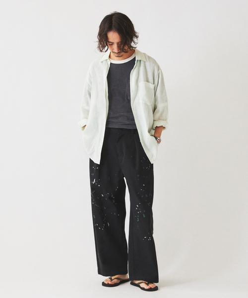 Dickies(ディッキーズ)の「《追加》Dickies / ディッキーズ 別注 スプラッシュ 刺繍 カーブ ワークパンツ(チノパンツ・メンズ・ブラック/ベージュ・LARGE/MEDIUM)」の5枚目の写真