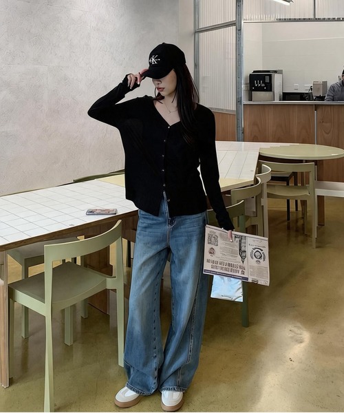 MAISON DE THERESE(メゾン ド テレーズ)の「薄手 UV カットニットカーディガン 長袖アウター 冷房対策(ニット/セーター・レディース・GRAY/Black/モカ/White/KHAKI・M)」の6枚目の写真