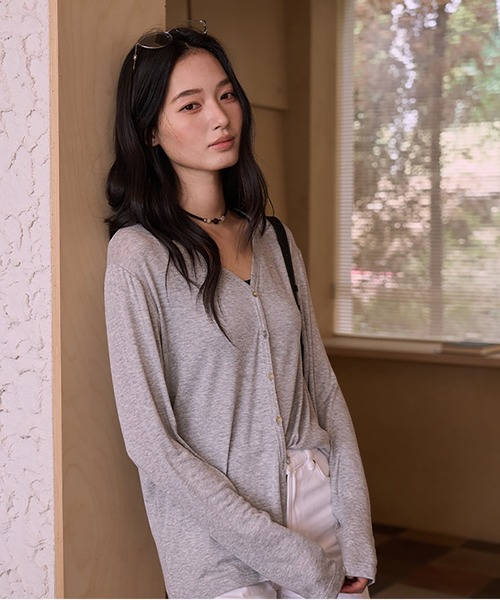 MAISON DE THERESE(メゾン ド テレーズ)の「薄手 UV カットニットカーディガン 長袖アウター 冷房対策(ニット/セーター・レディース・GRAY/Black/モカ/White/KHAKI・M)」の9枚目の写真