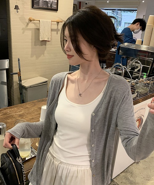 MAISON DE THERESE(メゾン ド テレーズ)の「薄手 UV カットニットカーディガン 長袖アウター 冷房対策(ニット/セーター・レディース・GRAY/Black/モカ/White/KHAKI・M)」の15枚目の写真