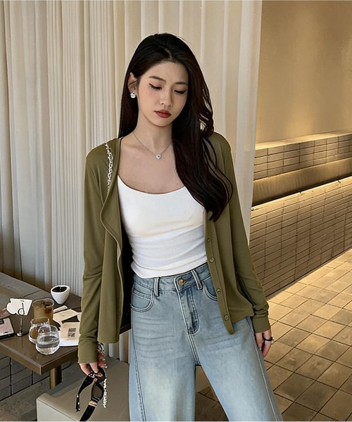 MAISON DE THERESE(メゾン ド テレーズ)の「薄手 UV カットニットカーディガン 長袖アウター 冷房対策(ニット/セーター・レディース・GRAY/Black/モカ/White/KHAKI・M)」の16枚目の写真