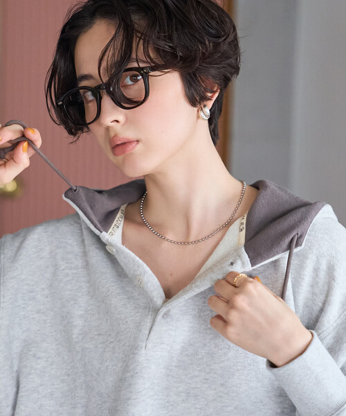 FREAK'S STORE(フリークスストア)の「FRUIT OF THE LOOM × FREAK'S STORE/フルーツオブザルーム 別注 ヘンリーネック スウェットパーカー/配色フーディ(Tシャツ/カットソー・レディース・ワイン/チャコール/グレー・フリ-)」の16枚目の写真