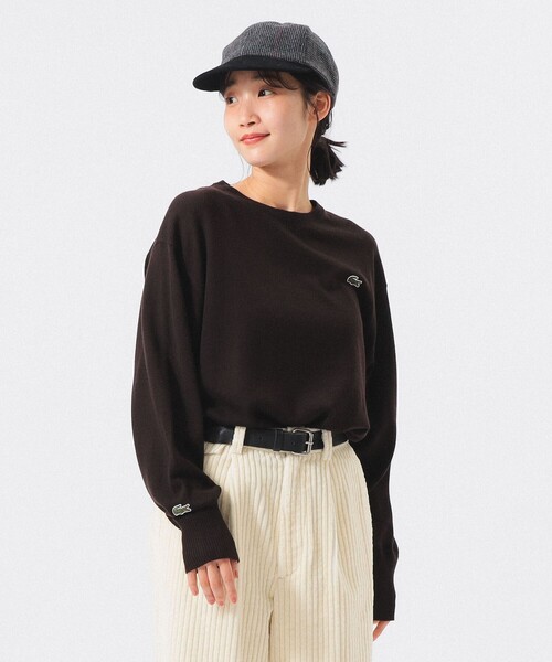 LACOSTE(ラコステ)の「【別注】LACOSTE / クルー ネック ニット(ニット/セーター・レディース・ネイビー/グレー/ダークブラウン・36/38)」の11枚目の写真