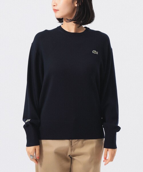 LACOSTE(ラコステ)の「【別注】LACOSTE / クルー ネック ニット(ニット/セーター・レディース・ネイビー/グレー/ダークブラウン・36/38)」の5枚目の写真