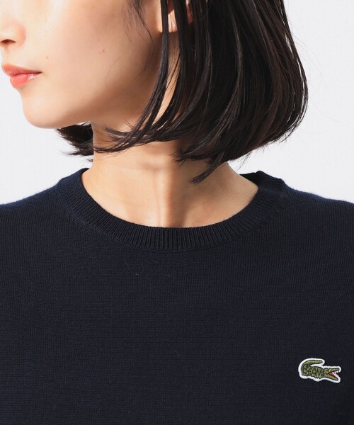 LACOSTE(ラコステ)の「【別注】LACOSTE / クルー ネック ニット(ニット/セーター・レディース・ネイビー/グレー/ダークブラウン・36/38)」の8枚目の写真