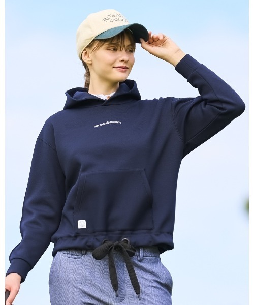 ROSASEN（ロサーセン）の「【Rosasen/GOLF】 ツイルダンボール フーディ（パーカー・レディース・ネイビー/ベージュ・40/42）」の6枚目の写真