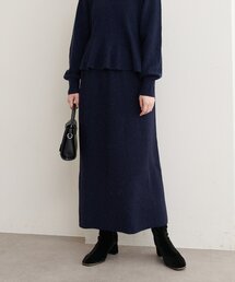 〈セットアップ可〉ジャガード柄編みニットスカート