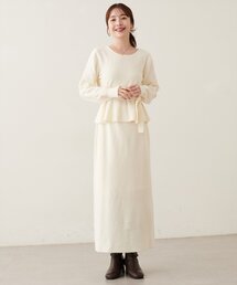 〈セットアップ可〉ジャガード柄編みニットスカート