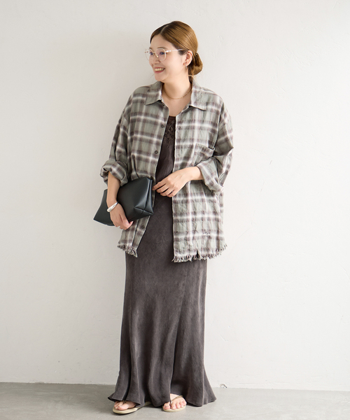ARMY TWILL(アーミーツイル)の「別注【ARMY TWILL/アーミーツイル】CheckedUtilityShirt(シャツ/ブラウス・レディース・カーキ/レッド/チャコールグレー・FREE)」の5枚目の写真