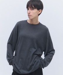 【elegancese】Wool cashmere long-sleeve knit tee