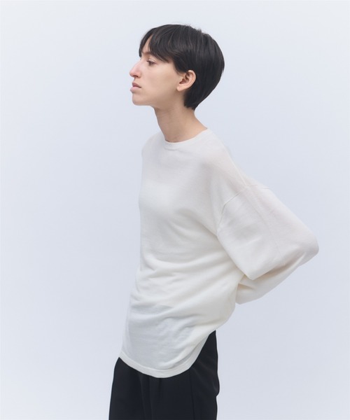 elegancese(エレガンセーゼ)の「【elegancese】Wool cashmere long-sleeve knit tee(ニット/セーター・レディース・ブラック/グレー/ダークブラウン/オフホワイト・FREE)」の2枚目の写真